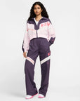 Nike Women's Zip-up Jacket in Woven Fabric Dark Raisin