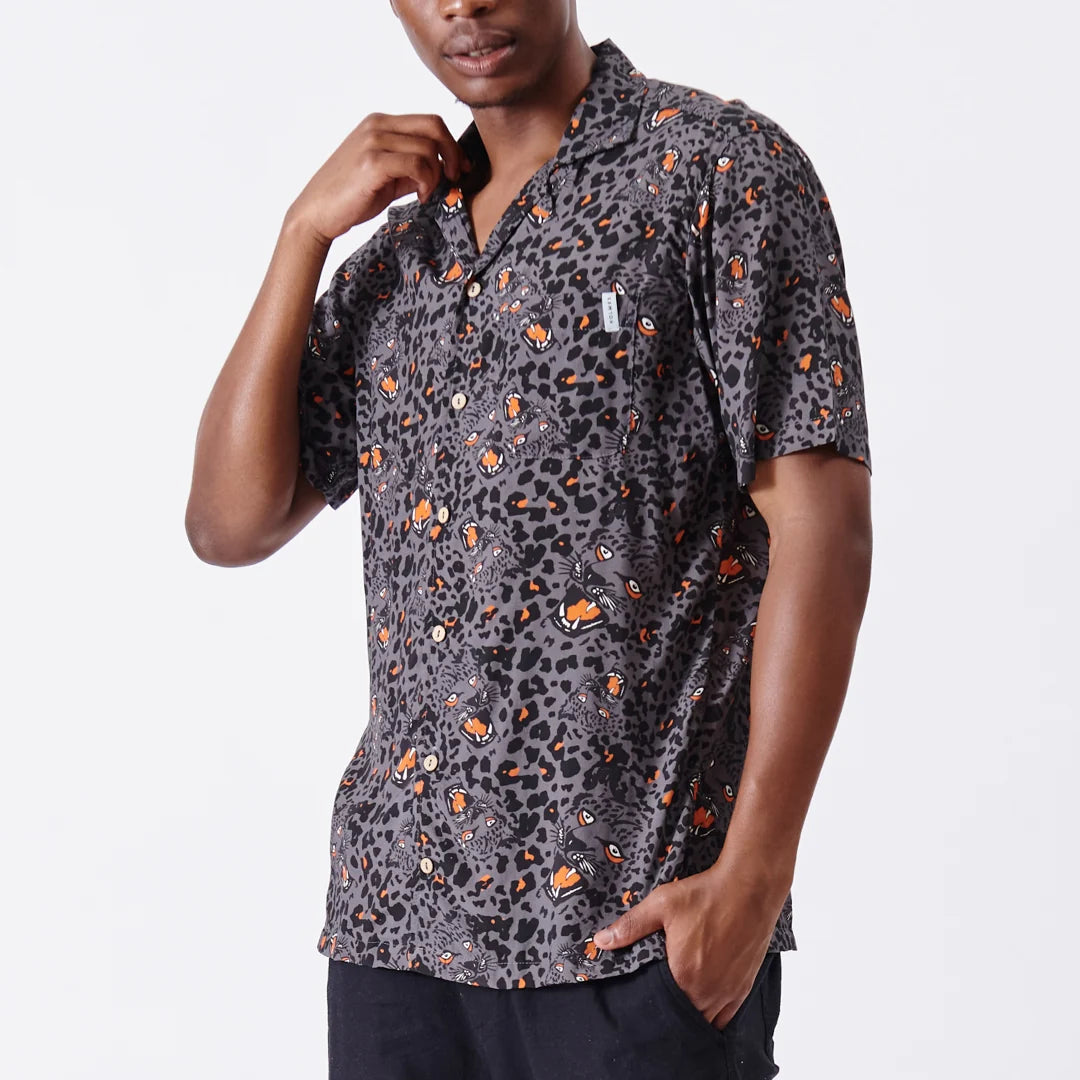 Holmes Brothers - Leopard Short Sleeve Woven Shirt