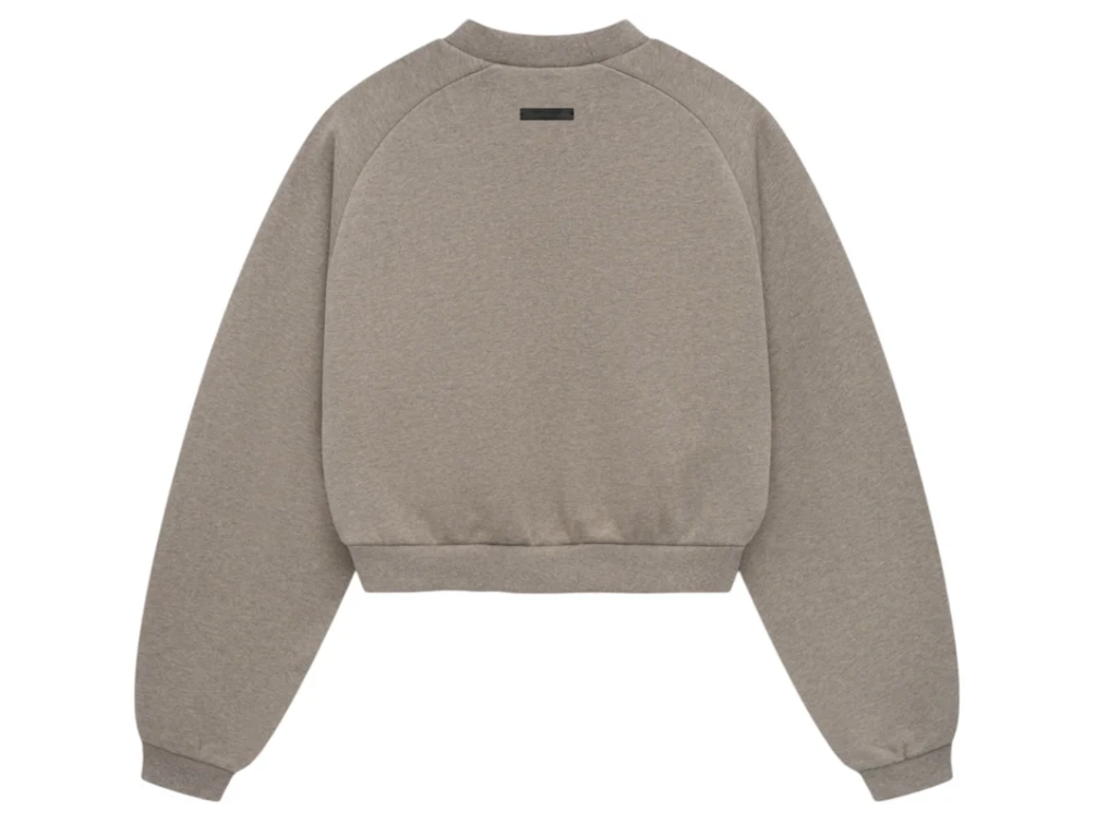 Fear of God Essentials - Women's Fleece Cropped Crewneck (FW24) "Heather Gray"