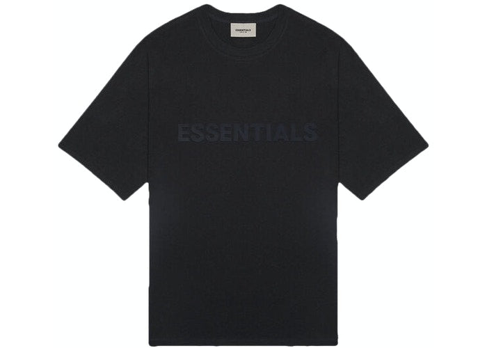 FEAR OF GOD ESSENTIALS 3D Silicon Applique Boxy T-Shirt - Black