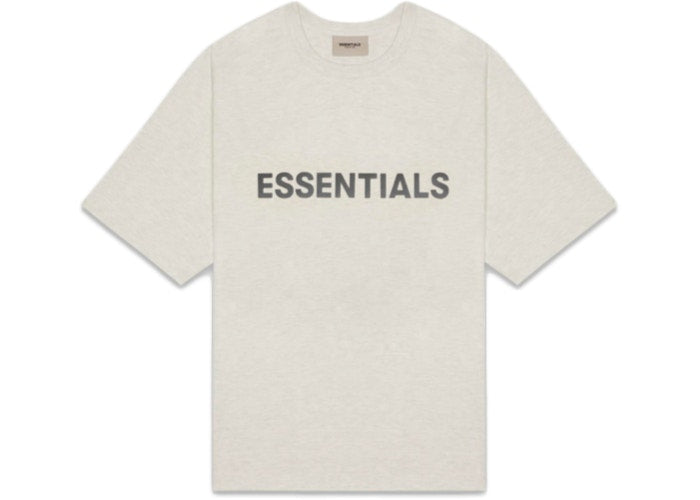 FEAR OF GOD ESSENTIALS 3D Silicon Applique Boxy T-Shirt - Oatmeal Heather